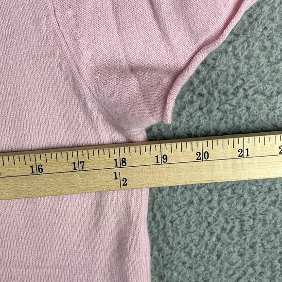 NWT J Crew 100% Cashmere T Shirt Pink Short Sleeve Sweater Women size XL - Picture 10 of 11